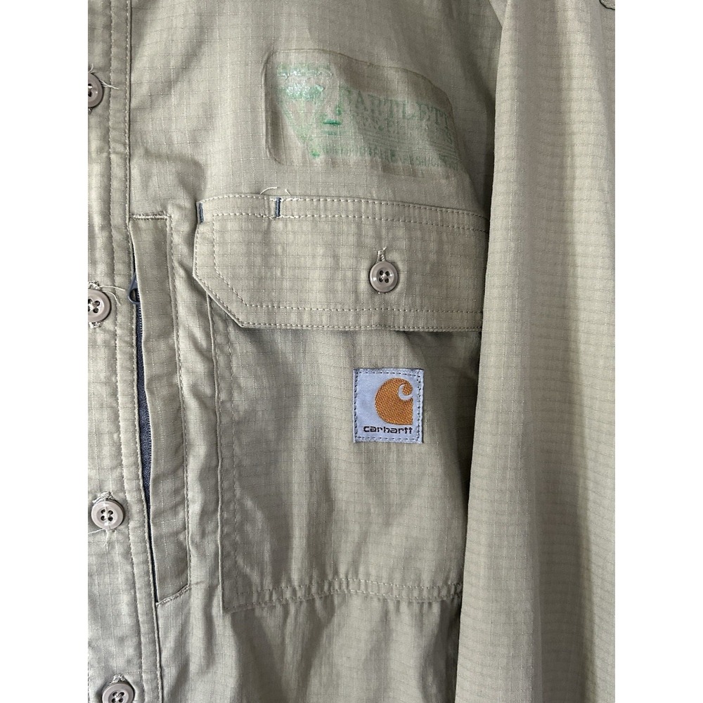 Carhartt Mens Long-Sleeve Button-Down Work Shirt Vented Size M Outdoor - Picture 2 of 7